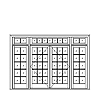 15-lite French double door with 10-lite sidelites and rectangular transoms
Unit Dimension 138-1/2" x 96-1/2"
Door Dimension 36" x 78-3/16"
Panels - none
Glazing - IG, TDL